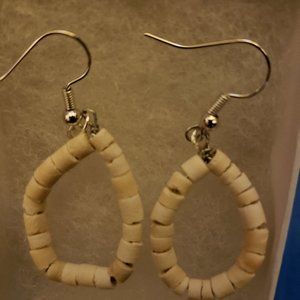 Earring circle white looped